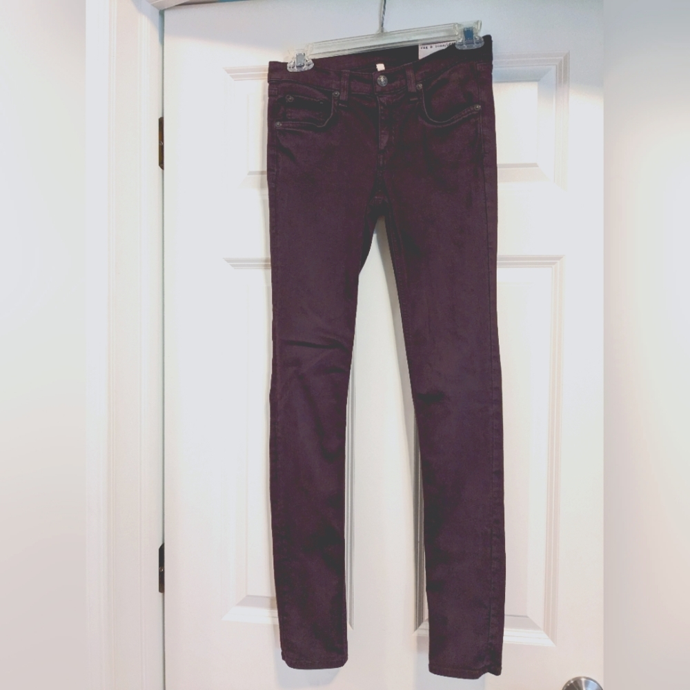 Rag & Bone Maroon Burgundy Skinny Jeans - Size 25
